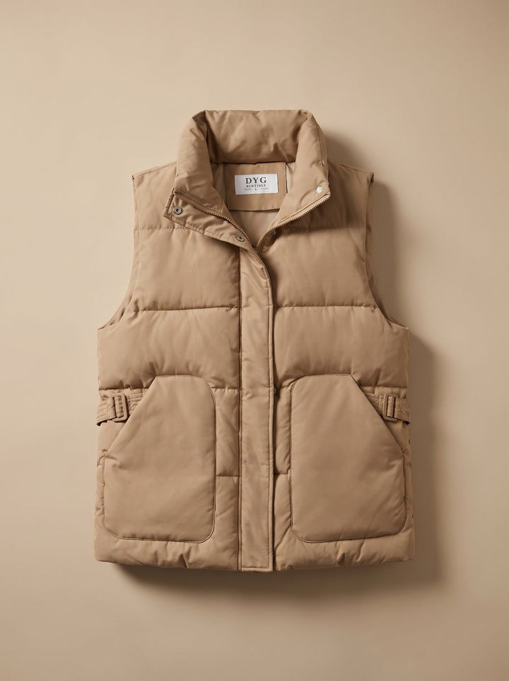 Marlene | Elegant Quilted Gilet with Stand Collar