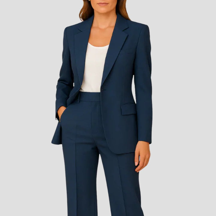 Grace crepe trouser suit with single button blazer – image 3