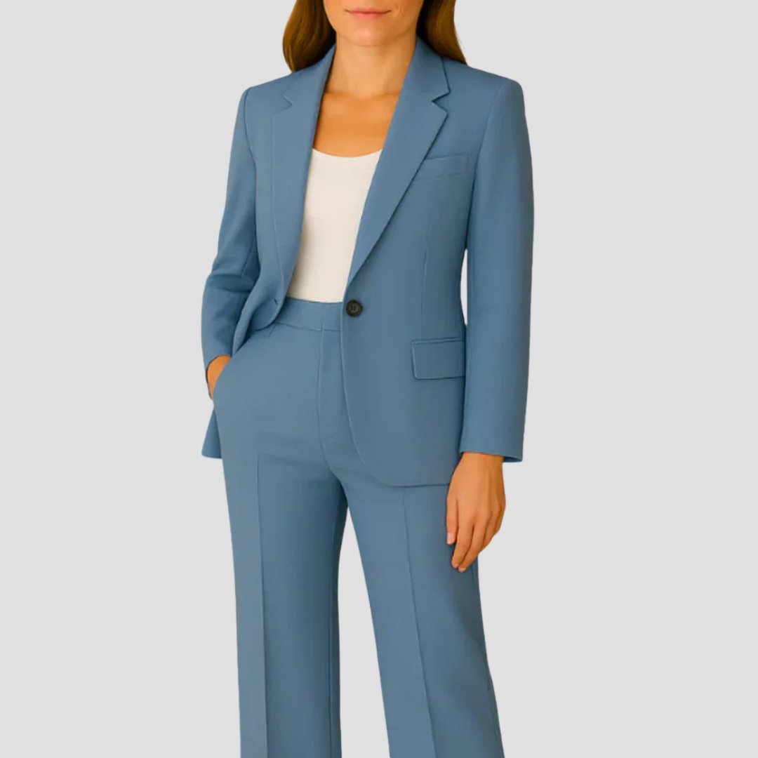 Grace crepe trouser suit with single button blazer – image 5