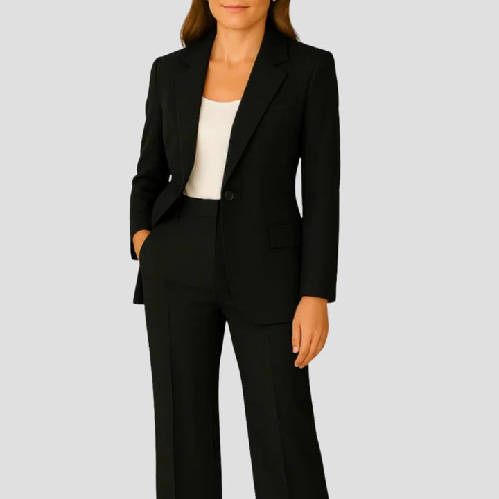 Grace crepe trouser suit with single button blazer – image 6