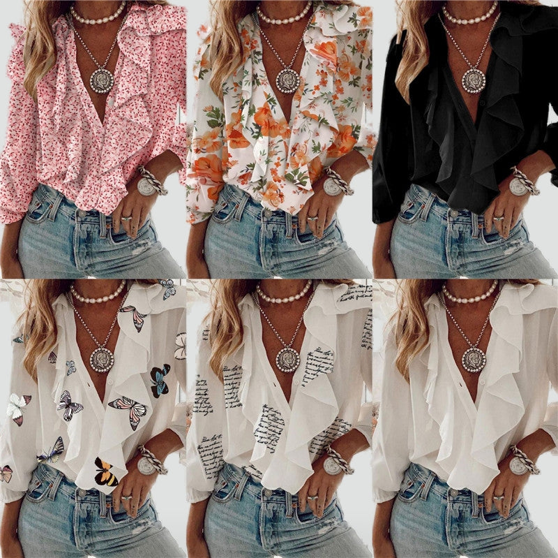 Elodie chiffon blouse, front view