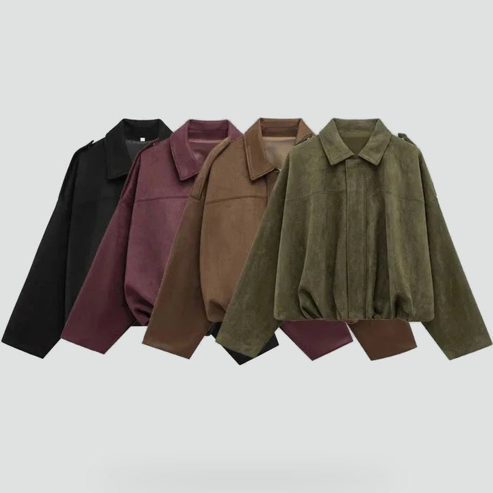 Iris suede bomber jacket in brown