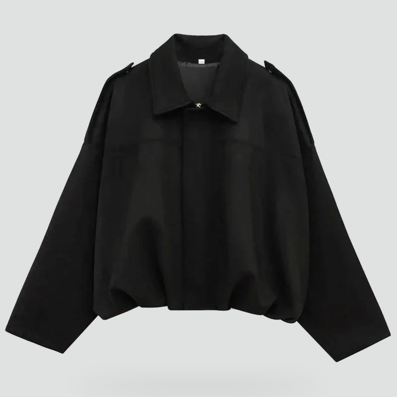 Iris suede bomber jacket, ribbed collar detail