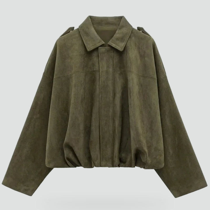 Iris suede bomber jacket, back view