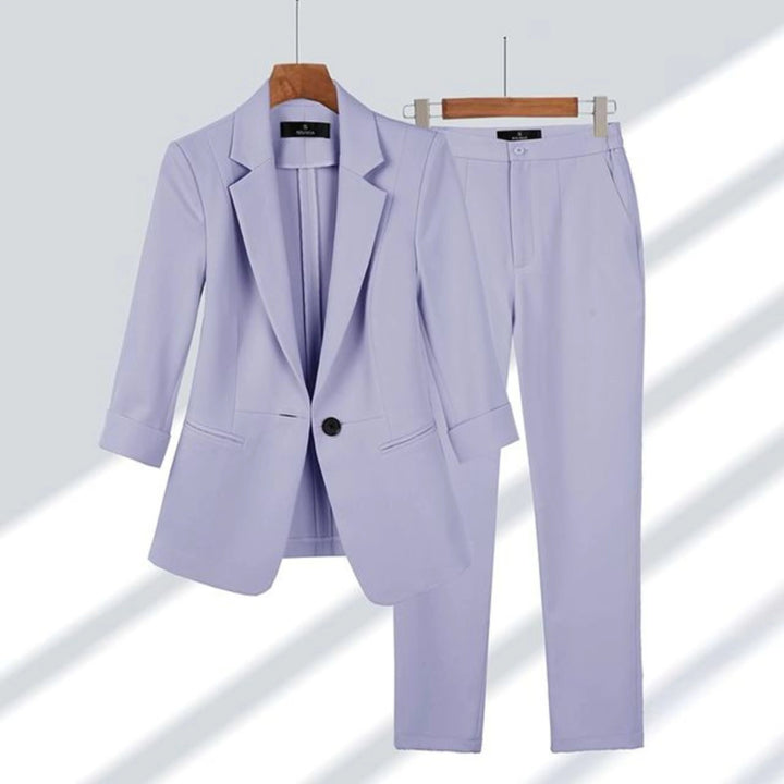 Cecile two piece blazer and trouser set in blue