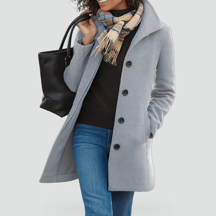 Dorothea high collar wool blend coat