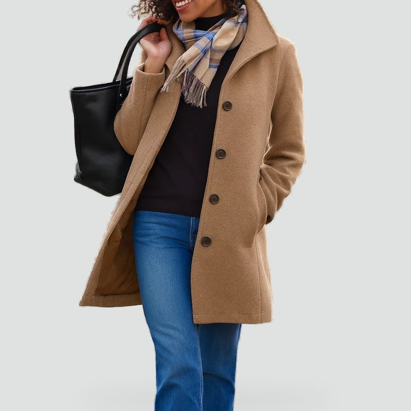 Dorothea wool blend coat in light grey