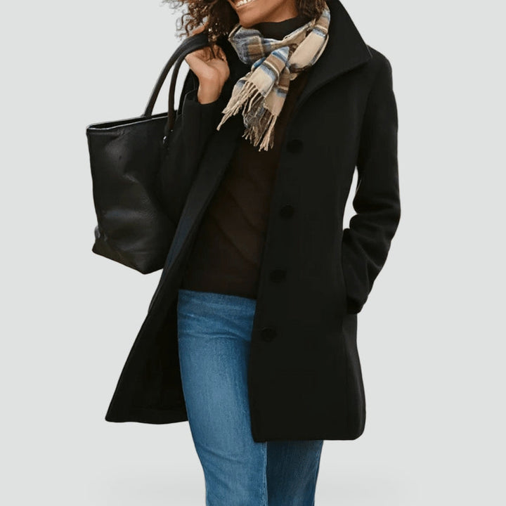Dorothea wool blend coat in black