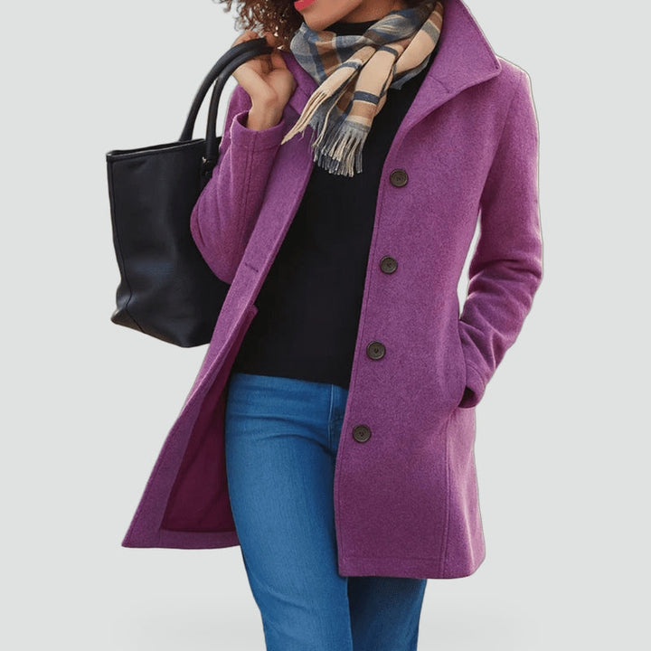 Dorothea wool blend coat in purple