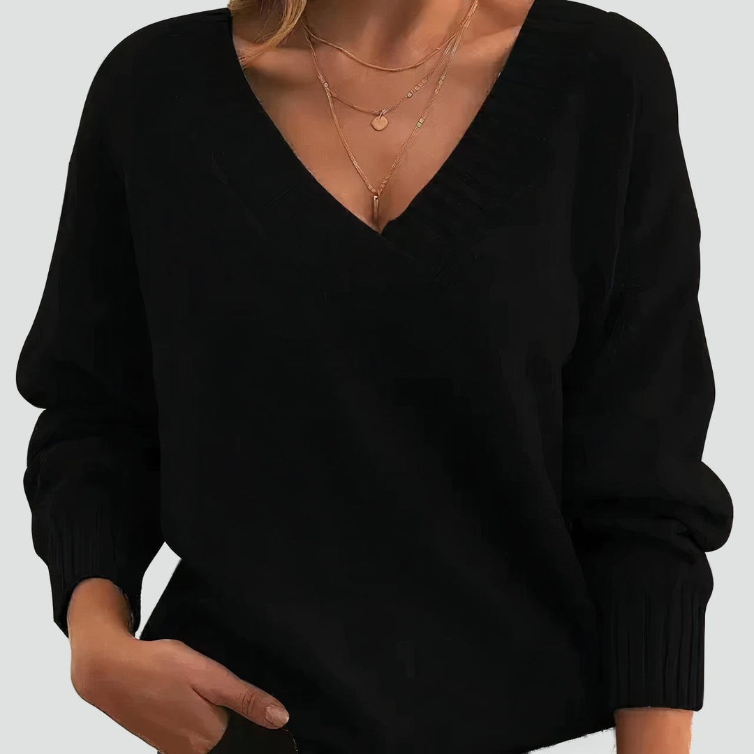 Celia cashmere blend V neck jumper in grey