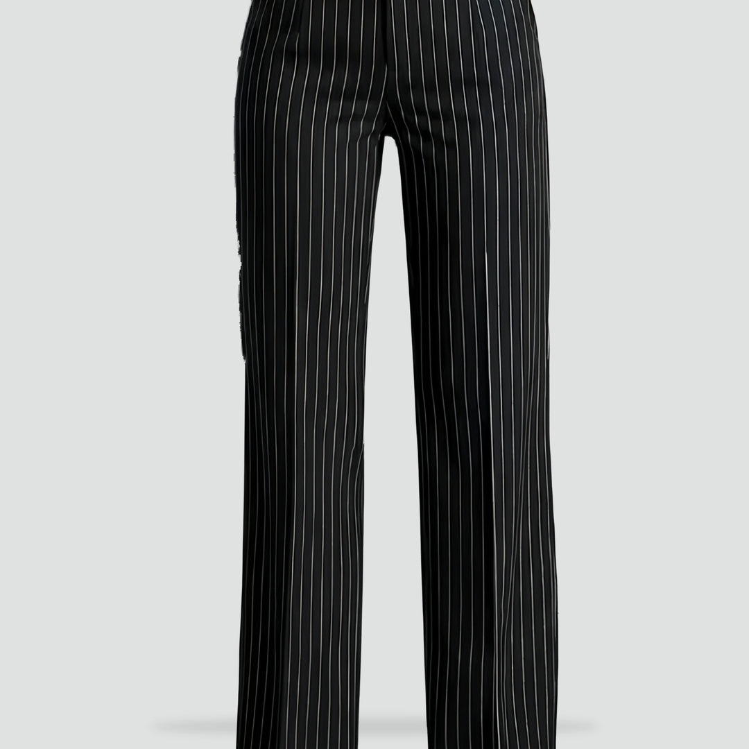 Adelaide black high waist trousers, back view