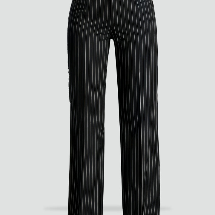 Adelaide black high waist trousers, back view