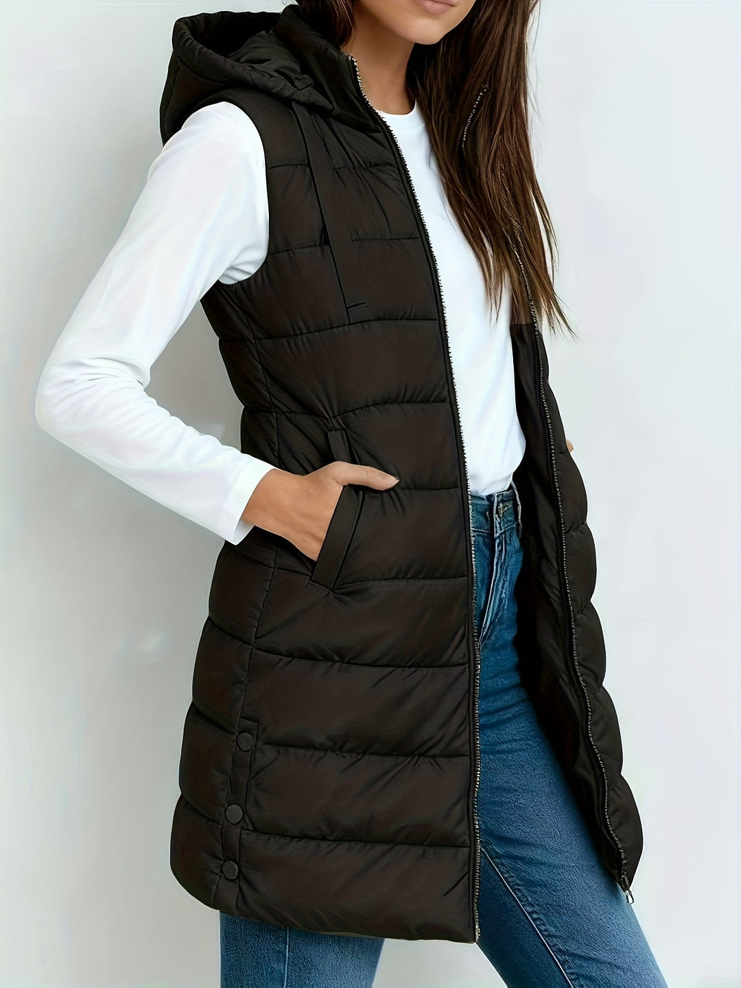 Brielle hooded relaxed long coat – image 2