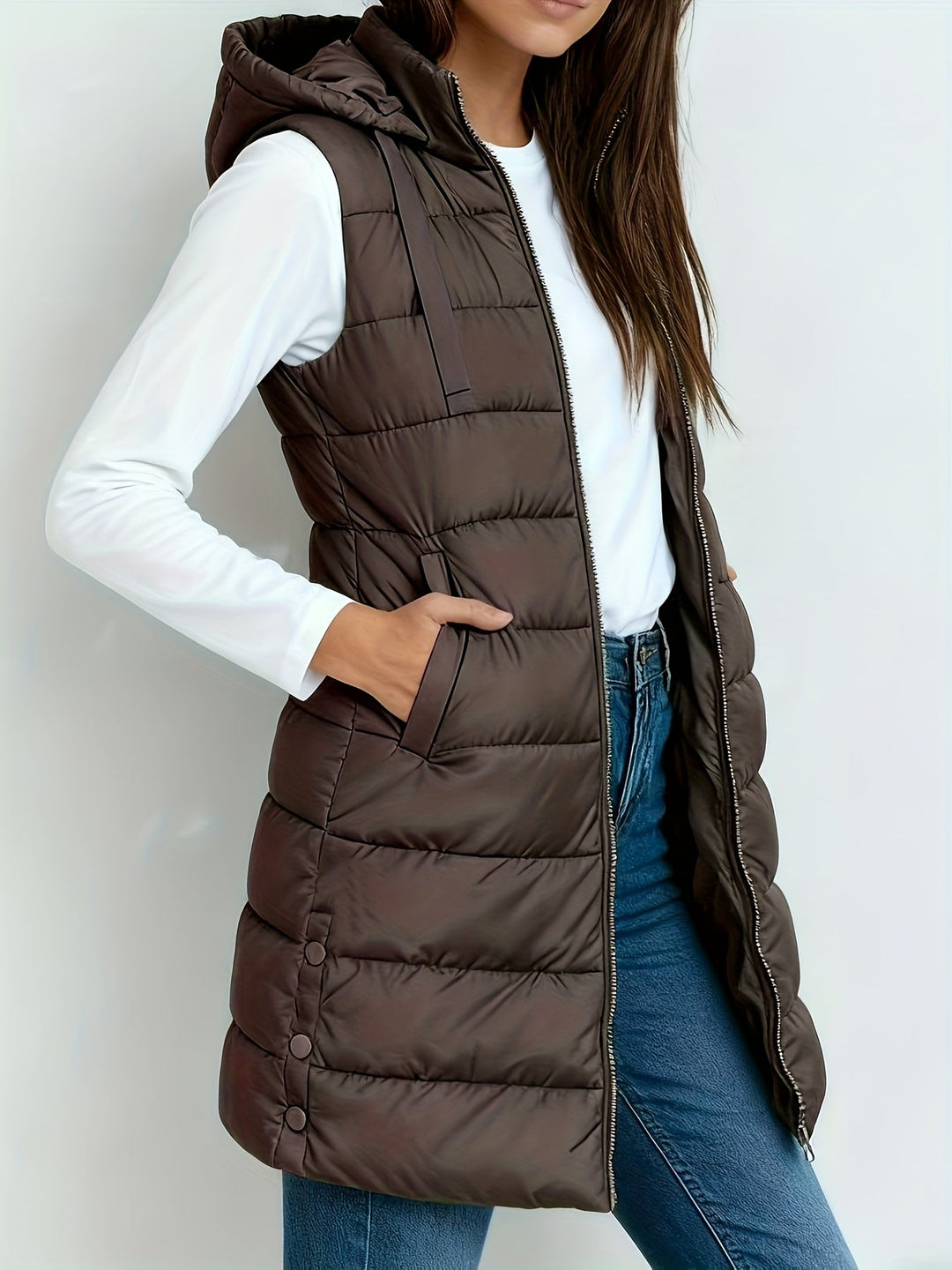 Brielle hooded relaxed long coat – image 6