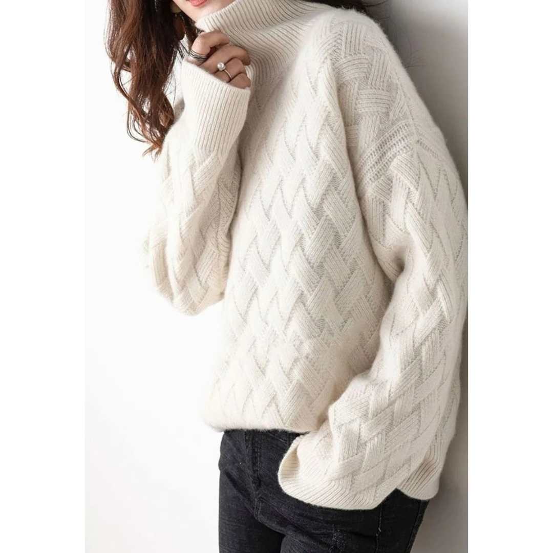 Dorothee oversized cable knit roll neck jumper