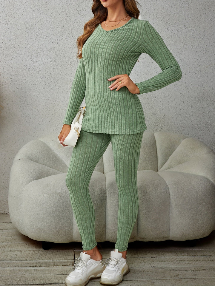 Caprice soft fine rib two piece lounge set – image 6