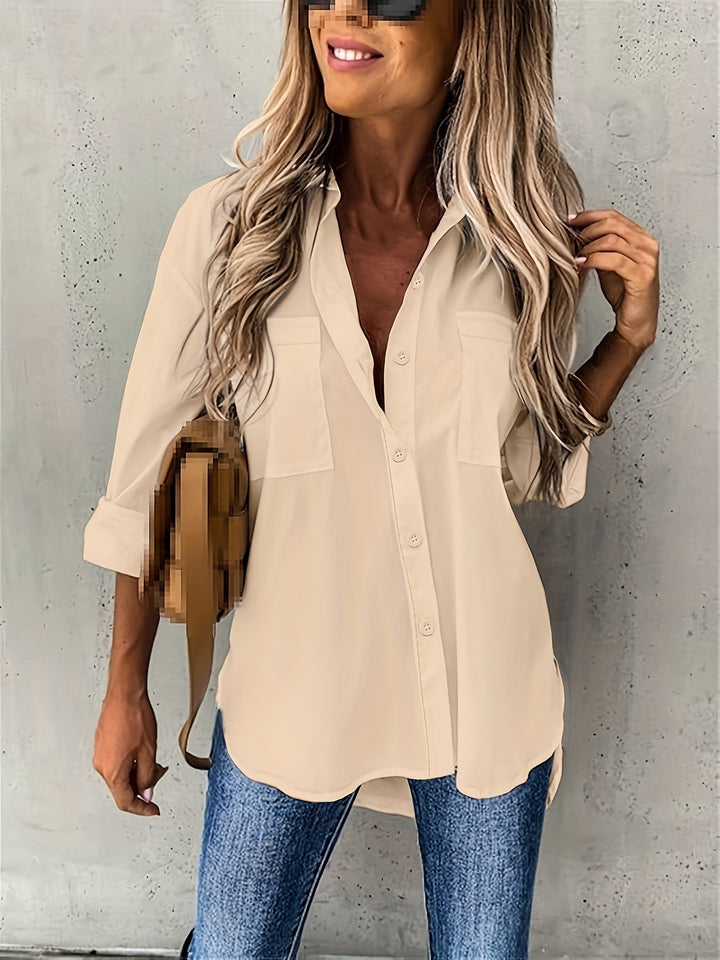 Marigold long sleeve button front blouse – image 7
