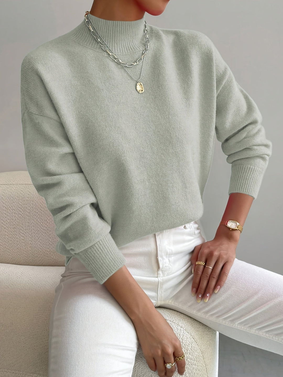 Trine oversized mock neck knit jumper – image 3