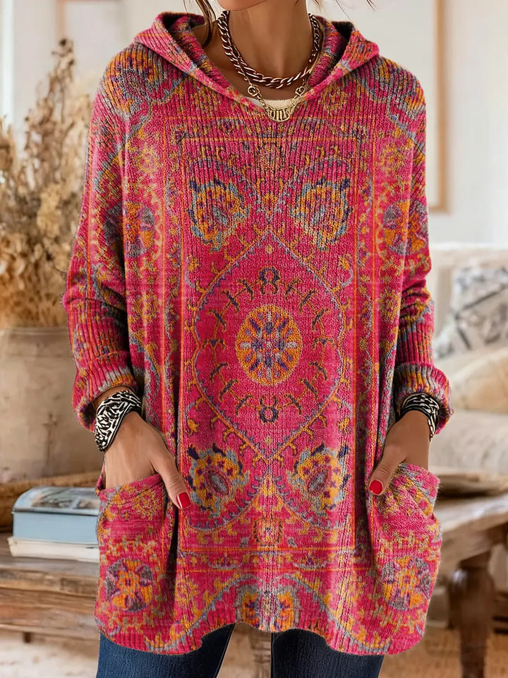 Elise hooded boho print knit tunic jumper – image 8