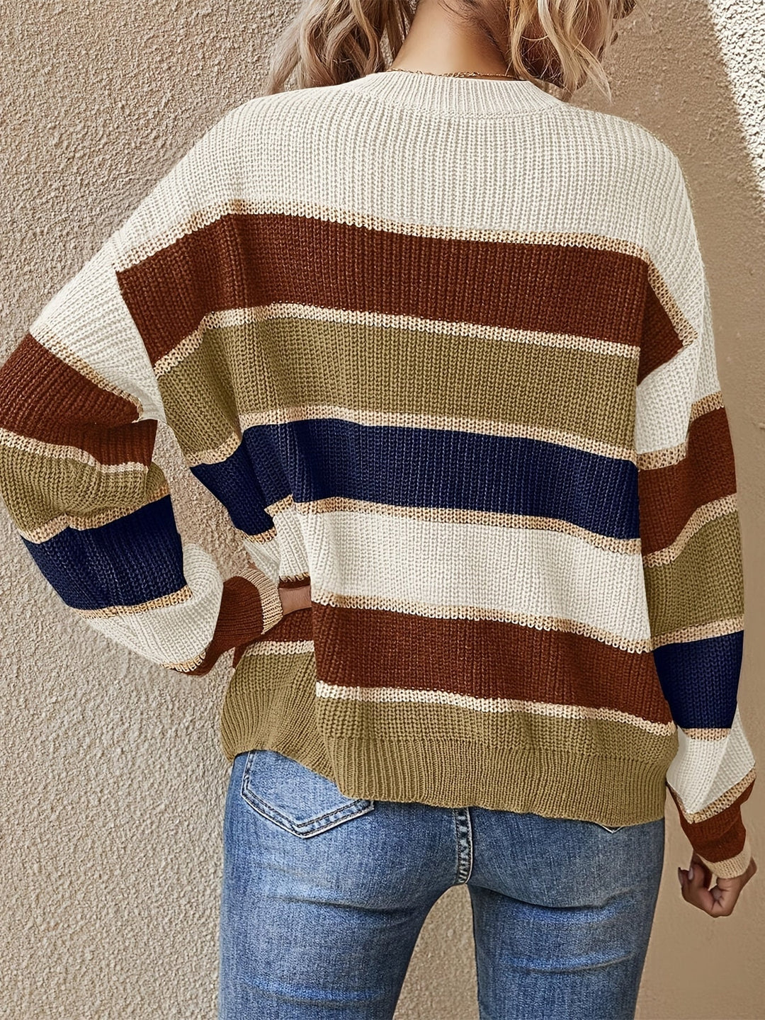 Marcelline chunky colour block striped jumper – image 8