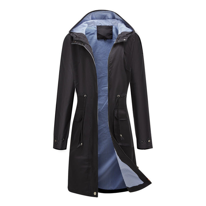 Greta waterproof raincoat, drawstring detail