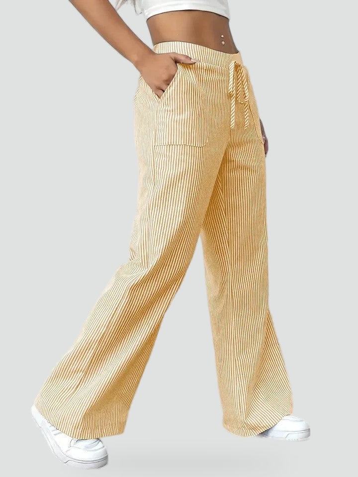 Greer wide leg trousers, fabric detail