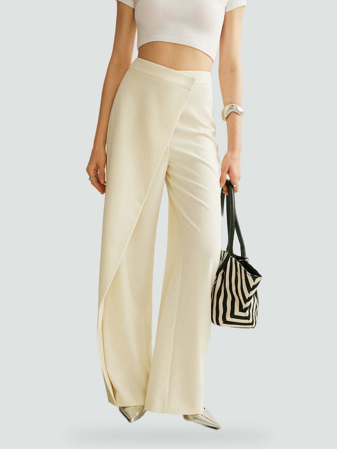 Portia tailored trousers with asymmetric fold