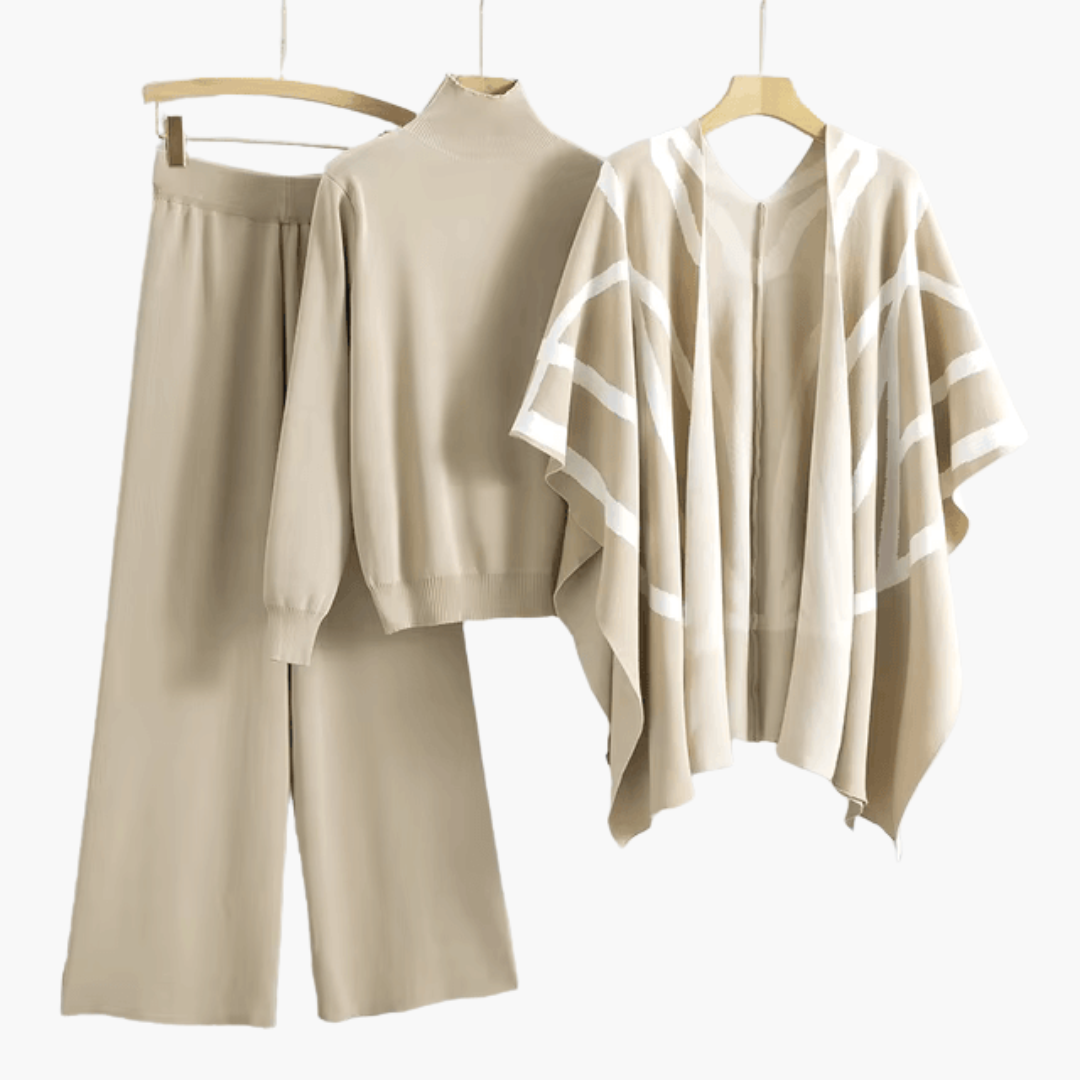 Enfys three piece knit cardigan and wide leg set