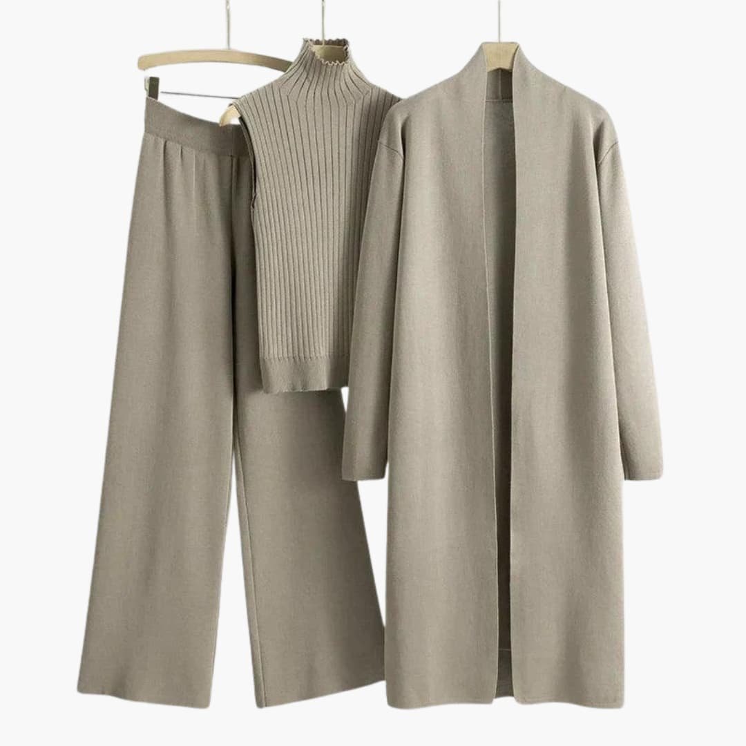 Clover three piece roll neck knit co-ord set