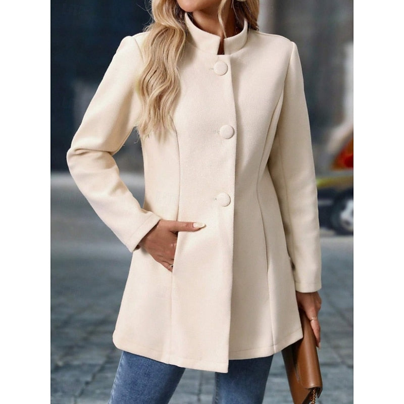 Millie short coat with stand collar – image 3