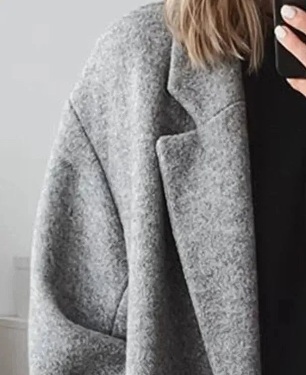 Martha oversized long coat with lapels – image 2