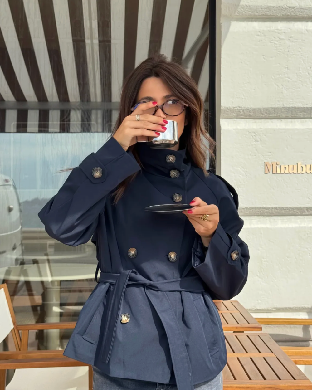 Solange belted high neck trench coat – image 10