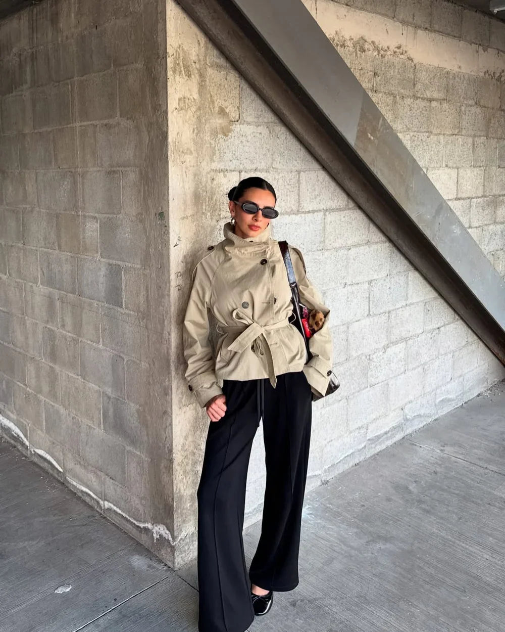Solange belted high neck trench coat – image 3
