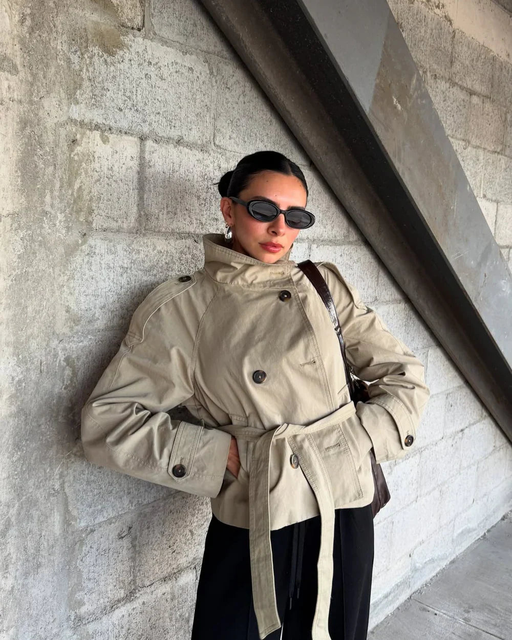 Solange belted high neck trench coat – image 4