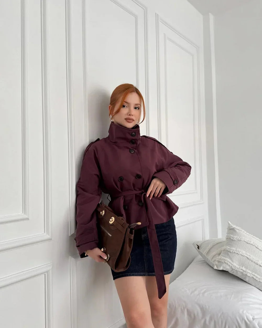 Solange belted high neck trench coat – image 5