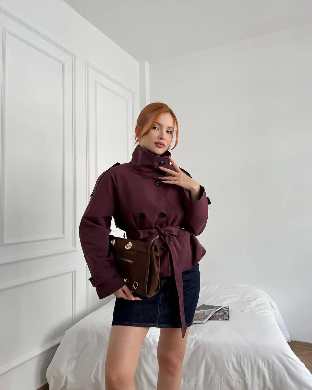 Solange belted high neck trench coat – image 7
