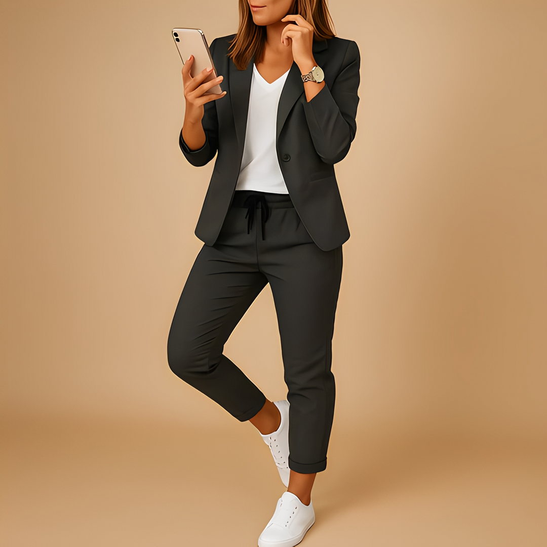 Aletha two piece tailored blazer suit set in purple