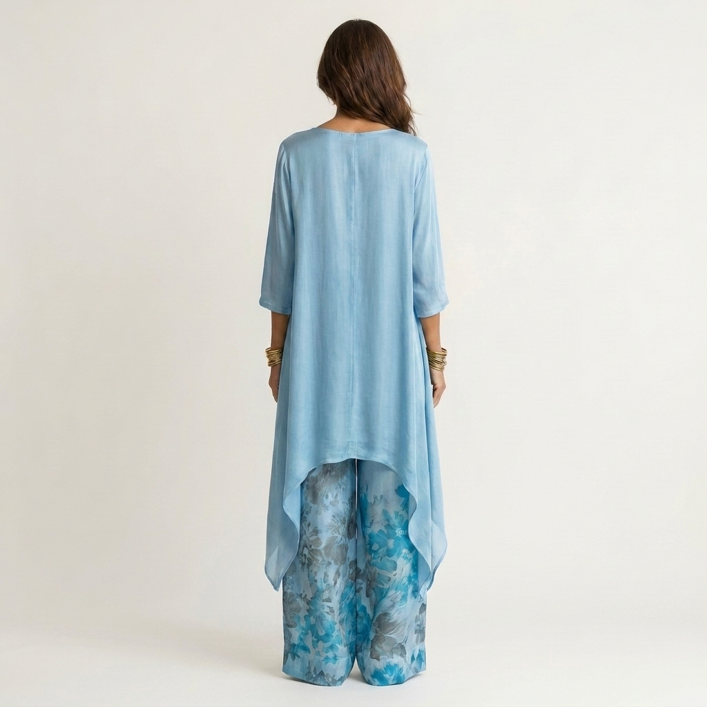 Mirabelle asymmetric silky two piece set – image 4