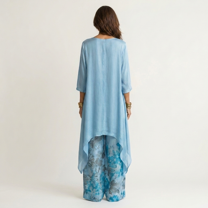 Mirabelle asymmetric silky two piece set – image 4