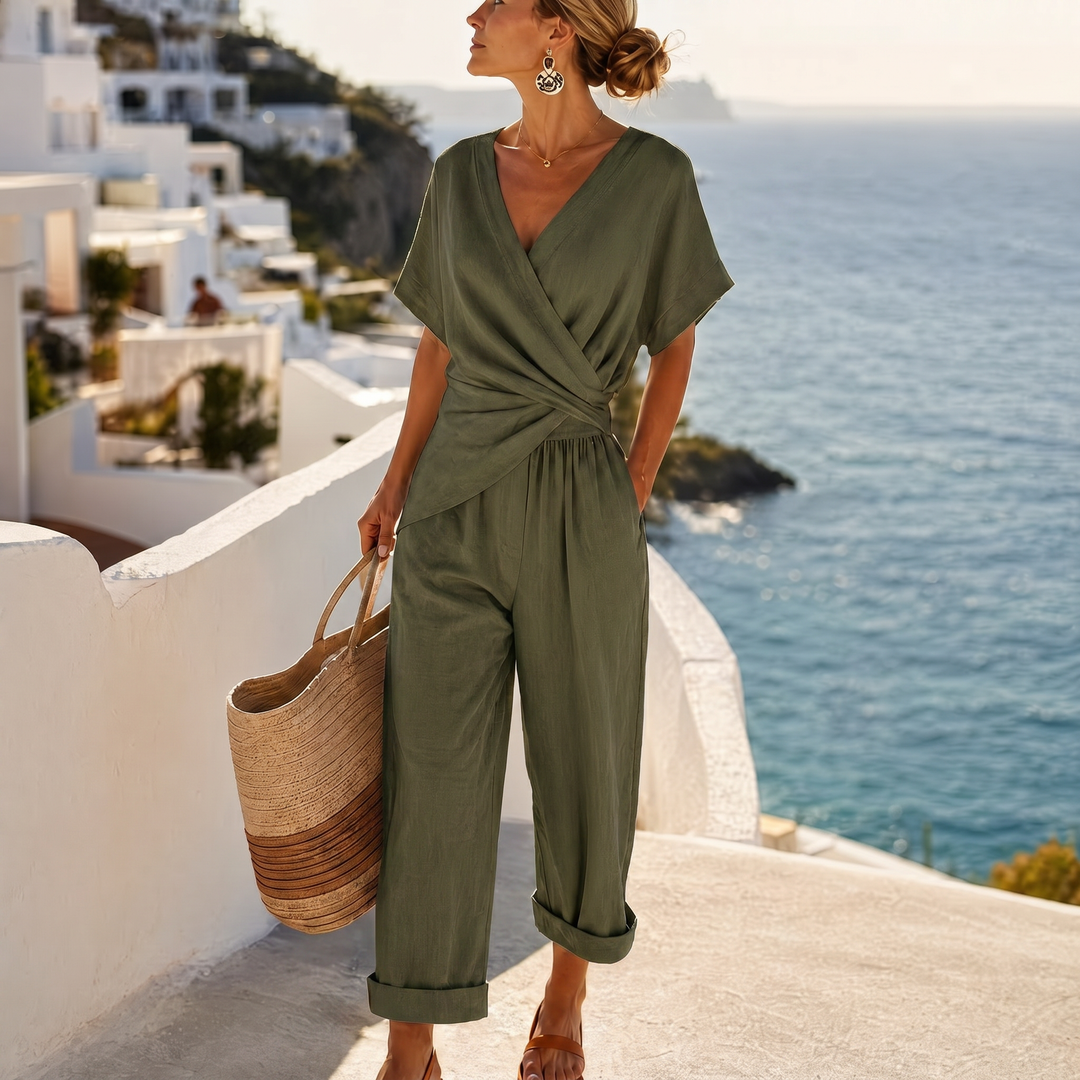 Runa two piece set with rolled cuff trousers – image 5