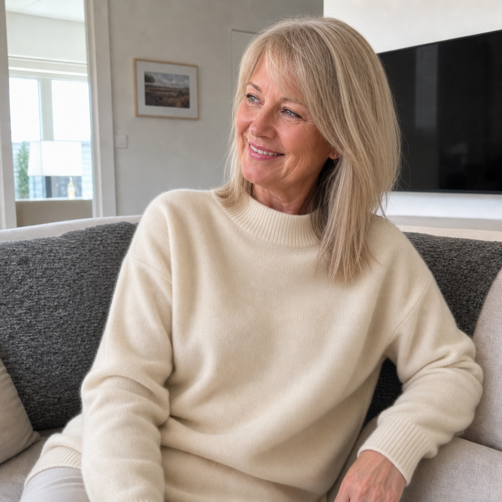 Rosa crew neck jumper in taupe