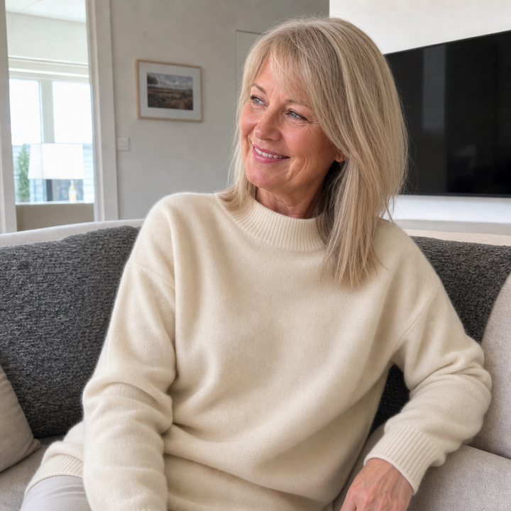 Rosa crew neck jumper in taupe