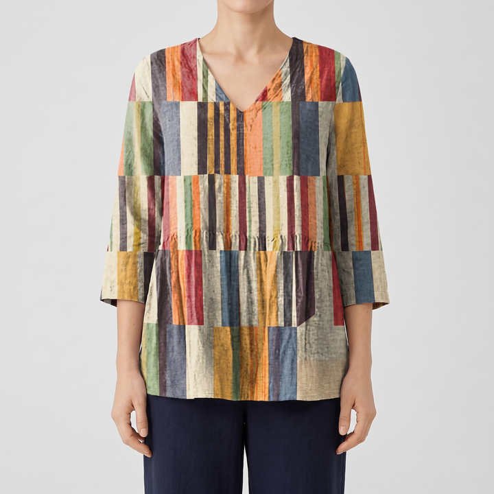 Marlowe Long Blouse with V-Neck