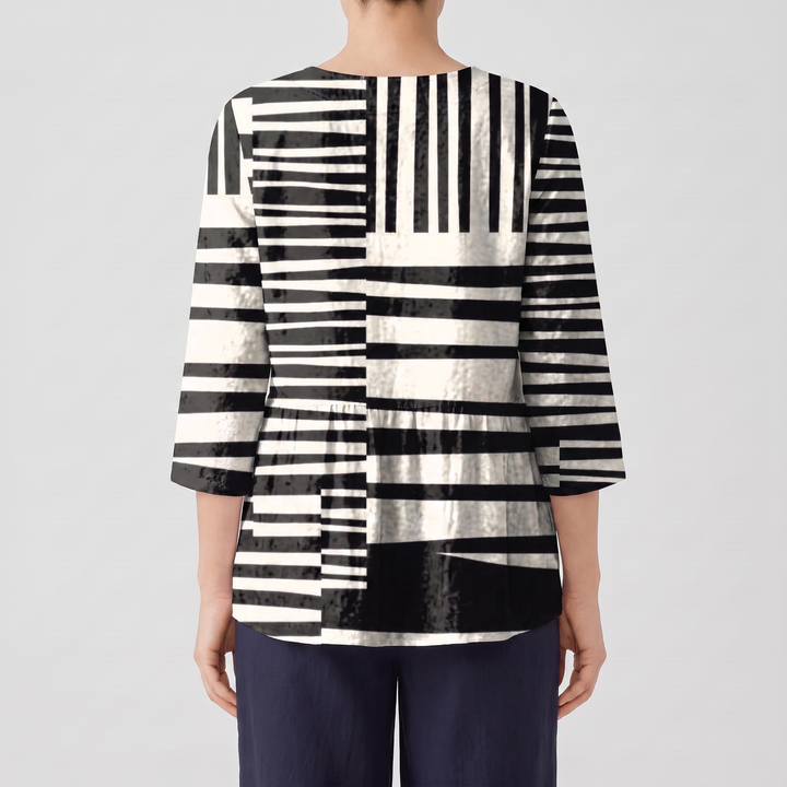 Fen Long Blouse with V-Neck