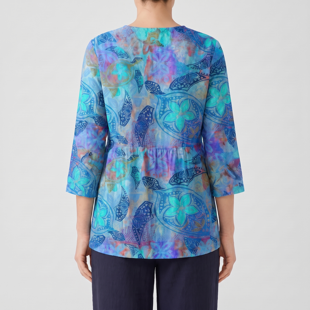 Ivy Long Blouse with V-Neck