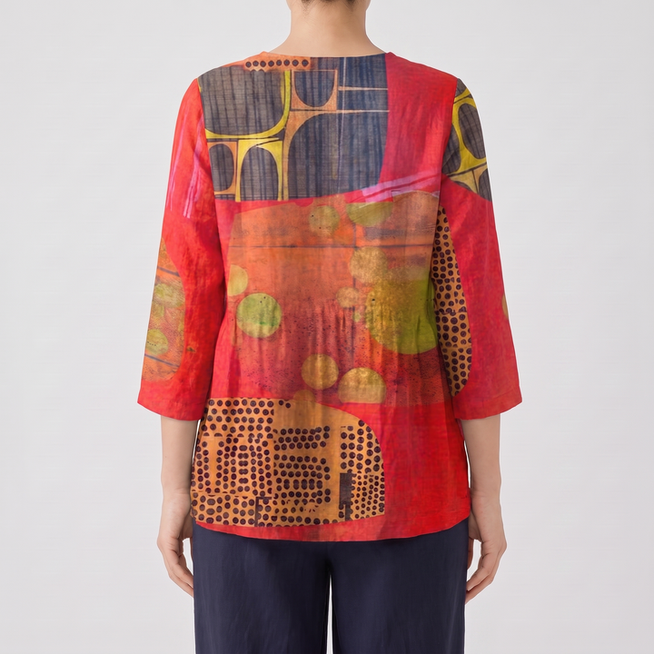 Bryn Long Blouse with V-Neck