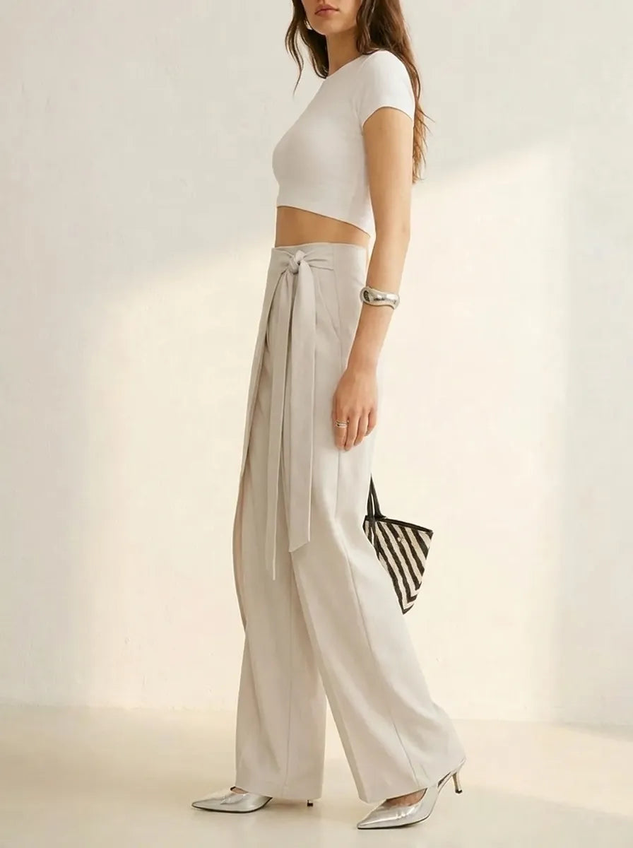 Calla wide leg trousers in apricot