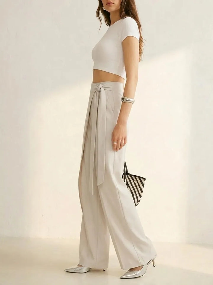 Calla wide leg trousers in apricot
