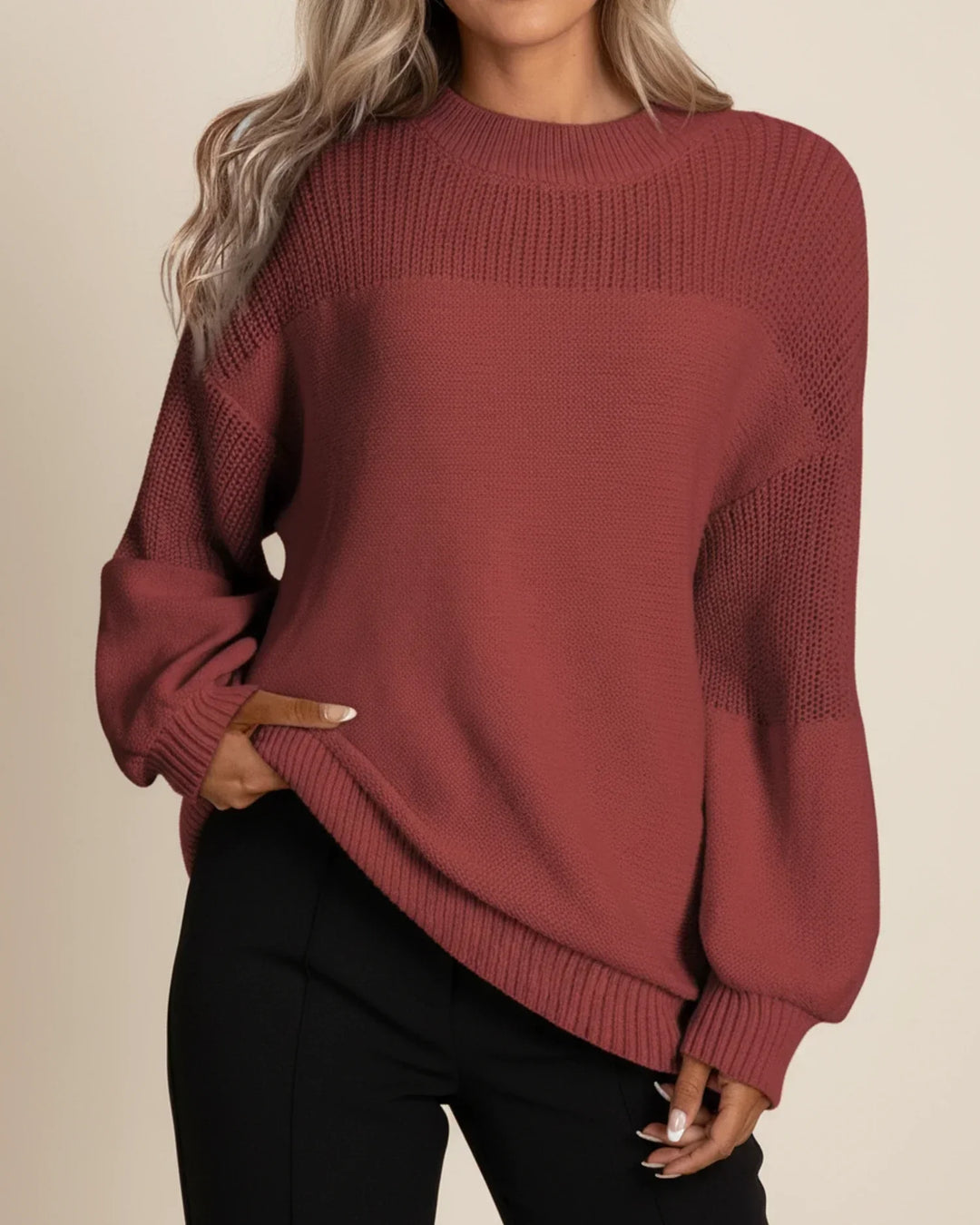 Wren | Elegant Lantern Sleeve Knitted Jumper