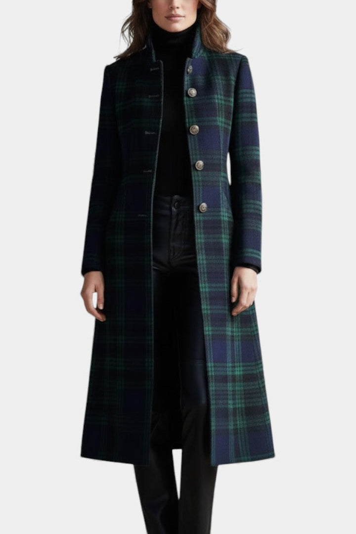 Sidonie blue green check coat – image 6